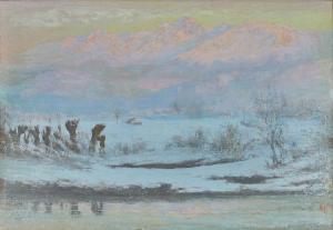 BLACHE Charles Philippe 1860-1907,Les Alpes un soir d\’hiver,1891-1894,Neret-Minet FR 2023-02-22
