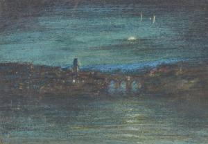 BLACHE Charles Philippe 1860-1907,Pont au clair de lune,Neret-Minet FR 2023-02-22