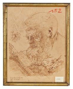 BLACHE Charles Philippe,Portrait d\’homme lisant, Grenoble Août,1891,Neret-Minet 2023-02-22
