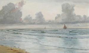 BLACHE Christian Vigilius 1838-1920,Coast scenery from Hirtshals on a cloudy d,1912,Bruun Rasmussen 2024-03-25