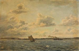 BLACHE Christian Vigilius 1838-1920,Seascape with ships off the coast of Kalun,1913,Bruun Rasmussen 2024-03-04