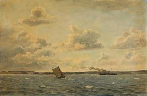 BLACHE Christian Vigilius 1838-1920,Seascape with ships off the coast of Kalun,1913,Bruun Rasmussen 2024-03-25