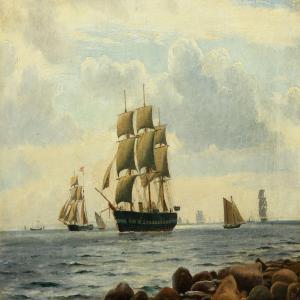 BLACHE Christian Vigilius 1838-1920,The frigate Jutland,1869,Bruun Rasmussen DK 2013-10-21