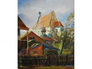 BLACHOWICZ Jacek 1900,Landscape of buildings,1989,Andrew Smith and Son GB 2010-06-08