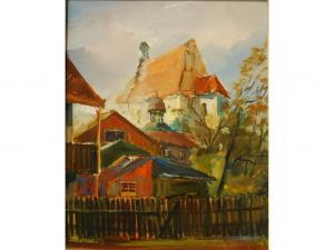 BLACHOWICZ Jacek 1900,Landscape of buildings,1989,Andrew Smith and Son GB 2010-07-27