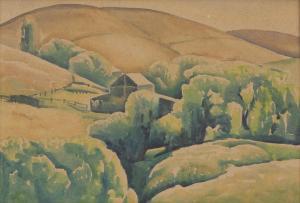 BLACK Dorrit 1891-1951,Landscape with Small Ravine and Barn,1975,Leonard Joel AU 2023-09-18