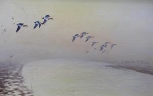 BLACK Geoffrey Campbell 1925,Ducks in flight,Gorringes GB 2023-02-13