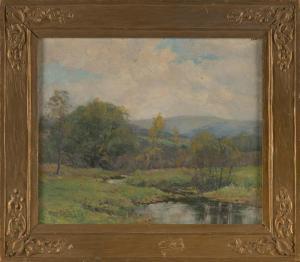BLACK Olive Parker 1868-1948,"Autumn ...", a landscape with stream,Eldred's US 2023-03-23