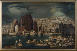 BLACKBURN Clarence E,Harbour Scene with Boats and Fishermen,20th century,Tooveys Auction 2019-09-11