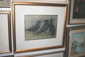 BLACKBURN W.H,Study of Three Birds,1967,Tooveys Auction GB 2009-08-12