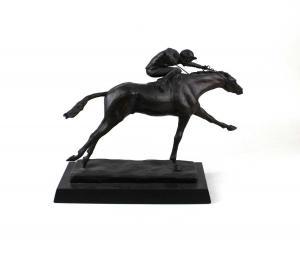 BLACKER Philip 1949,equestrian sculpture of racehorse and jockey,1957,Henry Adams GB 2024-01-25