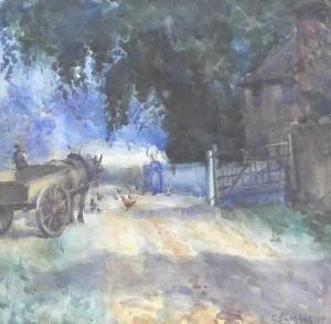 BLACKLOCK E,Horse and cart on a rural track,1910,Halls GB 2017-03-22