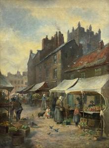 BLACKLOCK William Kay 1872-1924,A Corner of the Market Place Richmond Y,1895,David Duggleby Limited 2023-12-08