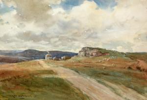BLACKLOCK William Kay 1872-1924,A moorland landscape with a hill farm in th,1911,Anderson & Garland 2019-03-26