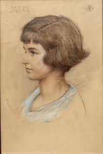 BLADON T. Murray Bernard 1864-1939,half length portrait of Mary Matthews,1921,Mallams GB 2017-11-30