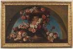 BLAIN DE FONTENAY Jean Baptiste 1653-1715,Corbeille fleurie sur un entablement,Libert FR 2021-04-08