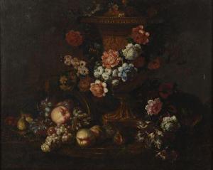 BLAIN DE FONTENAY Jean Baptiste 1653-1715,Nature morte aux fleurs et fruits sur u,Millon & Associés 2022-04-12
