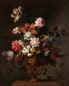 BLAIN DE FONTENAY Jean Baptiste,Still Life of Flowers in a Vase on a ledge,Sotheby's 2023-03-23