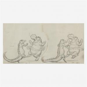 BLAIR Preston 1908-1995,Dancing Hippo and Alligator, and Sketch of Deer,1938,Freeman US 2020-09-15