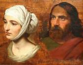 BLAISE VILLEMSENS Jean 1806-1859,Portrait of Christ and the Virgin Mary,1843,Burchard US 2007-04-22
