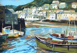 BLAKE Justin,A Cornish harbour with fishing boats moored in the,Moore Allen & Innocent 2013-10-25