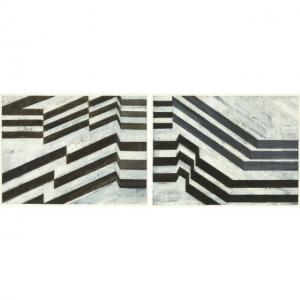BLAKEY Clifford William,UNTITLED DIPTYCH - WHITE AND BLACK STRIPES,2008,Waddington's CA 2022-04-28