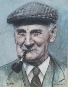 BLAKEY John A,Head and Shoulders Portrait of a Man wearing a Fla,1985,Tooveys Auction 2021-02-03