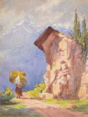 BLAMPIED Clifford George 1875-1962,An Italian Alpine Wayside Shrine,Morgan O'Driscoll IE 2014-01-27