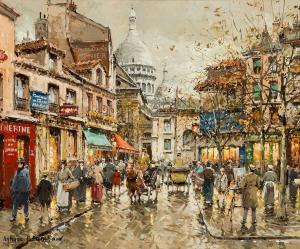 BLANCHARD Antoine 1910-1988,Place du Tertre, Montmartre,1900,Barridoff Auctions US 2024-04-13