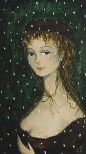 BLANCHARD Carol 1918,Snow, portrait of a girl,John Moran Auctioneers US 2019-08-25