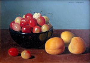 BLANCHARD Jacques 1912-1992,Still Life with Apricots and Cherries in Bowl,Westbridge CA 2018-12-16