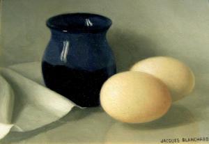 BLANCHARD Jacques 1912-1992,Still Life with Two Eggs and Blue Vase,Westbridge CA 2018-12-16