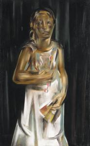 BLANCHARD Maria 1881-1932,Jeune fille à la robe blanche,Galerie Koller CH 2022-07-01
