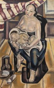 BLANCHARD Maria 1881-1932,Maternité au Rideau,1925,Sotheby's GB 2022-12-05