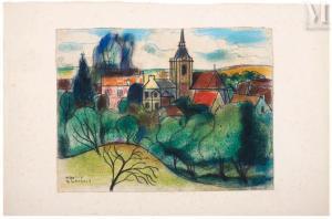 BLANCHARD Maurice 1903-1969,Eglise et village,Millon & Associés FR 2023-06-15