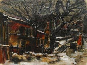 BLANCHARD Maurice 1903-1969,Rue en hiver sous la neige,1938,Ader FR 2012-03-29