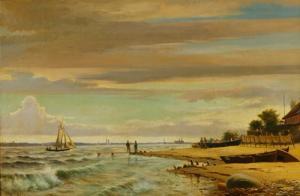 BLANCHE Christian 1838-1923,Paesaggio costiero tra Helsinger e Kronbo,1871,Il Ponte Casa D'aste Srl 2006-03-21
