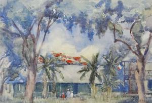 BLANCHE WILDING Hilda 1888-1982,Flamyant Tree, Papette, Tahiti,International Art Centre 2012-07-26