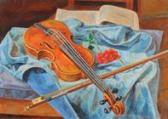 BLANCHET Alexandre 1882-1961,Stillleben mit Violine,1953,Schuler CH 2011-06-14