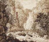 BLANK Johann Leonhard 1710-1725,Wasserfall der Bode im Harz,Ketterer DE 2008-10-24