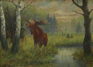 BLANKHORST C.,Landschaft mit Elch am Bachlauf,Heickmann DE 2009-03-21