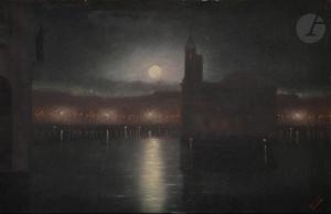 BLASCO FERRER Eleuterio 1907-1993,Paris, la Bastille la nuit - Venise au clair de lu,Ader 2020-09-25