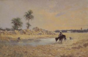 BLASKOVITZ Franz 1859-1931,LOued au crépuscule,1915,Ader FR 2014-03-11