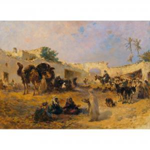 BLASKOVITZ Franz 1859-1931,Rastende Beduinen mit Kamelen,Dobiaschofsky CH 2018-11-10