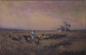 BLASKOVITZ Franz 1859-1931,Shepherd with his Flock,Slawinski US 2016-11-20