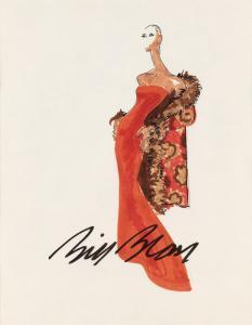 BLASS Bill 1922-2002,Red Dress,Swann Galleries US 2017-12-14