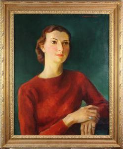 BLASS Charlotte L. 1908-1981,Portrait of a Woman in a Red Shirt,Clars Auction Gallery US 2022-12-17