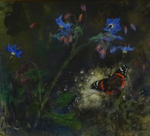 BLATHERWICK Lily 1854-1934,Borage and Red Admiral,David Duggleby Limited GB 2020-11-06
