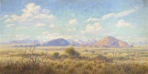 BLATT Johannes,South West African Landscape with Springbok, Bushv,1936,Strauss Co. 2023-05-08