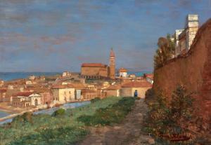 BLAU LANG Tina 1845-1916,Blick auf Pirano (Istrien),Zeller DE 2024-04-04